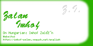 zalan imhof business card